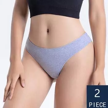 2 шт./компл. женские трусики, хлопковое нижнее белье, однотонные трусы для девочек, мягкие трусики с низкой талией, женские трусы, женское нижнее белье M