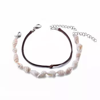 2 шт./компл. женский браслет на лодыжку из ракушек, цепочка для сандалий, пляжные украшения для ног, подарок