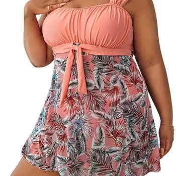 2 шт./компл. женский летний купальник, комплект на шнуровке, с принтом по подолу, топы с высокой талией, шорты для плавания, комплект, сплошной цвет, быстросохнущий купальный костюм, купальный костюм 2XL