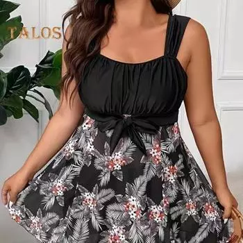 2 шт./компл. женский летний купальник, комплект на шнуровке, с принтом по подолу, топы с высокой талией, шорты для плавания, комплект, сплошной цвет, быстросохнущий купальный костюм, купальный костюм 4XL синий