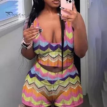 2 шт./компл., женский укороченный топ, шорты, костюм без рукавов, эластичный жилет с V-образным вырезом, высокая талия, узкие шорты с принтом, повседневная домашняя одежда, спортивный топ, комплект брюк 3XL