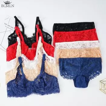 2 шт./компл. женский ультратонкий комплект кружевного нижнего белья, сексуальное прозрачное кружевное нижнее белье на косточках, бюстгальтер пуш-ап и стринги с низкой талией, удобный комплект нижнего белья 34/75B белый