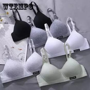 2 шт./компл. женское нижнее белье из чистого хлопка, бюстгальтер, приятный для кожи, дышащий, впитывающий пот, без стального кольца, маленькая грудь, сборка 38/85B