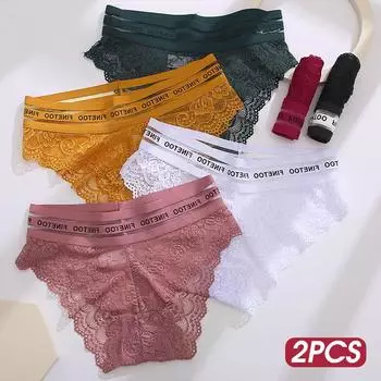 2 шт./компл. женское сексуальное женское белье кружевные трусики нижнее белье цветочные перспективные трусики женские Finetoo сетчатые женские бесшовные трусы XXL