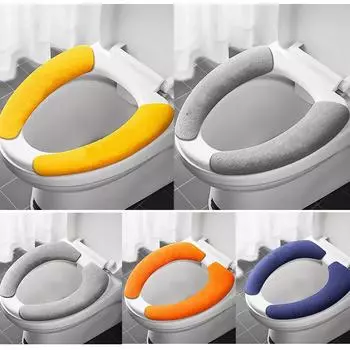 2 шт./комплект чехол для сиденья унитаза коврик для ванной наклейка на унитаз чехол для унитаза теплый моющийся коврик для сиденья многоразовые универсальные принадлежности для ванной комнаты