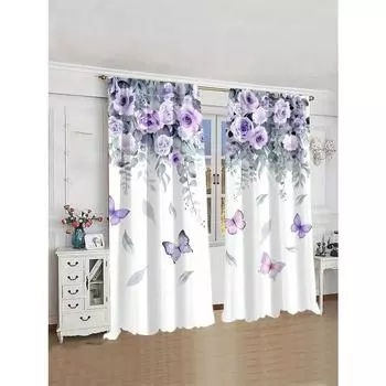 2 шт./комплект деревенские подсолнухи, хризантемы, красные и желтые розы, плющ напечатанные современные цветочные шторы для гостиной, спальни, дома W50 X H130(CM)X2&Hook