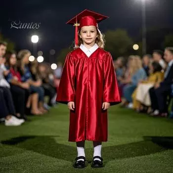 2 шт./комплект, детская униформа бакалавра с шапочкой, V-образный вырез, длина до колена, длинный рукав, застежка-молния, плиссированная мантия для студентов гуманитарных наук, выпускной 21inch темно-синий