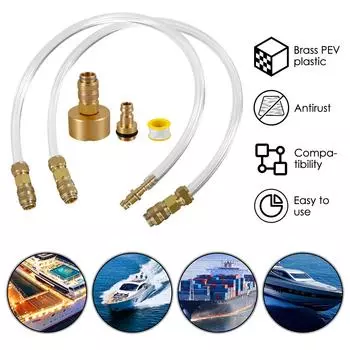 2 шт. комплект для прокачки гидравлического рулевого управления, герметичный комплект для прокачки гидравлического рулевого управления, нержавеющий металл для большинства стационарных и подвесных двигателей