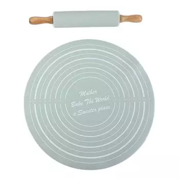 2 шт./комплект для выпечки, силиконовые скалки, коврики для теста, набор с утолщенными скалками, многоразовые круглые коврики для теста