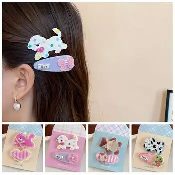 2 шт./комплект головные уборы заколки для волос для собак боковая заколка акриловая заколка-утконос мультфильм заколки для девочек Style A