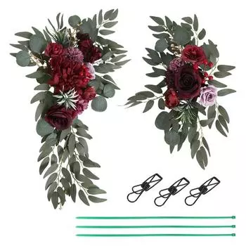 2 шт./комплект искусственных цветов эвкалипта ивы листья гирлянда арка декор поддельные растения знак цветок для свадебного банкета фон украшение стола синий