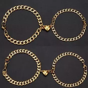 2 шт. / Комплект из нержавеющей стали Магнит Привлекательный браслет для пар из нержавеющей стали Лучшие подарки для дружбы и дружбы