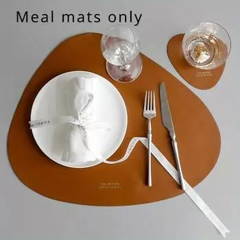2 шт./комплект кожаный коврик для посуды, водонепроницаемый коврик для стола, изоляционные подставки под тарелки для ресторана, кухни, дома белый