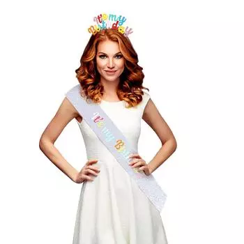 2 шт./комплект, красочный этикет, наплечный костюм с ремешком, корона для именинницы на День рождения