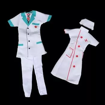 2 шт./комплект микс стиль доктор медсестра костюм сцена косплей одежда для кукольного дома