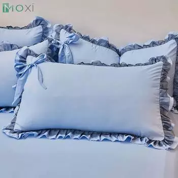 2 шт./комплект наволочек принцессы с оборками, удобная наволочка для взрослых и детей, в комплект входит пара наволочек 2Pc Pillowcase светло-розовый