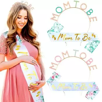 2 шт./комплект новый реквизит для фотосессии для беременных МАМА БУДУЩАЯ наплечный ремень с повязкой на голову приветственная вечеринка для малыша