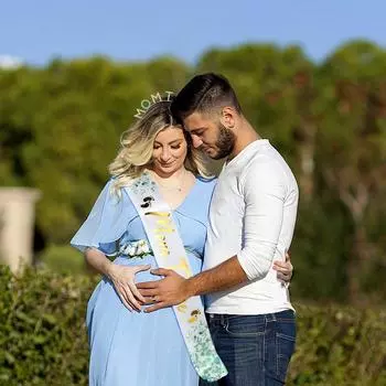 2 шт./комплект новый реквизит для фотосессии для беременных МАМА БУДУЩАЯ наплечный ремень с повязкой на голову приветственная вечеринка для малыша