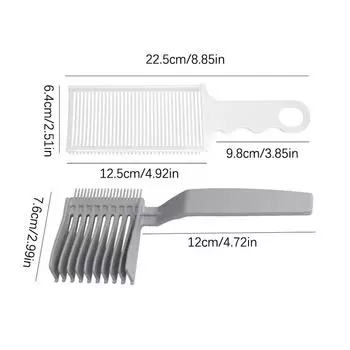 2 шт. комплект, обновленная парикмахерская расческа для стрижки волос с плоской вершиной, мужская дуговая конструкция, изогнутая машинка для стрижки волос, расчески для салона, парикмахерские инструменты
