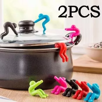 2 шт./комплект повышающее устройство против перелива для предотвращения перекрытия крышки кастрюли суп кухонный гаджет чёрный
