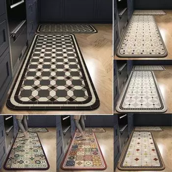 2 шт./комплект ретро кухонный коврик нескользящие длинные ковры кухонный ковер коврики для ног прихожая ванная комната входная дверь коврики домашний ковер 2pcs 40X60cm40x120cm