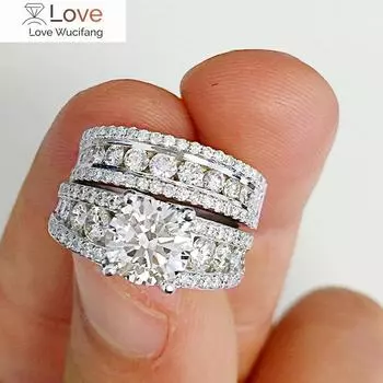 2 шт./комплект роскошных свадебных колец с блестящими кристаллами циркония великолепные аксессуары для свадебных эстетических помолвочных украшений 10