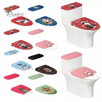2 шт. комплект рождественских чехлов для унитаза с праздничным рождественским дизайном в виде снежинки, аксессуары для ванной комнаты F