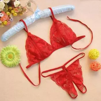 2 шт./комплект сексуальное нижнее белье ажурное кружево сплошной цвет беспроводной без подкладки открытый шаг