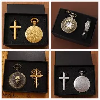 2 шт./комплект, стильный комплект карманных часов: карманные часы + ожерелье или браслет, четкий указательный дисплей, лучший выбор для подарков друзьям и семье.