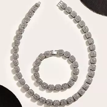 2 шт./комплект унисекс ожерелье серьги комплект для официального банкета и выпускного вечера золотистый