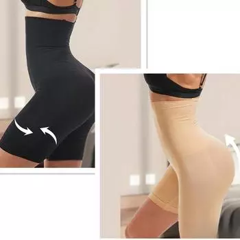 2 шт./комплект, утягивающее нижнее белье с высокой талией для женщин с сильными ягодицами, утягивающие трусы, утягивающие трусики S чёрный