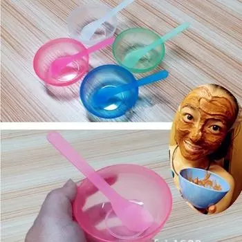 2 шт./комплект, женская пластиковая маска для лица, набор инструментов, миска, палочка, щетка, ложка, уход за кожей, косметические аксессуары, цвет случайный