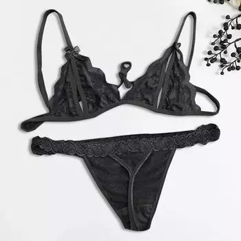 2 шт./комплект женский бюстгальтер комплект нижнего белья прозрачный кружево цветочная вышивка стразы буквы бант красный
