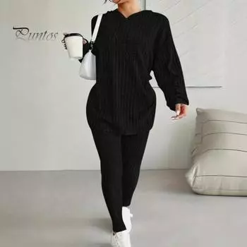 2 шт./комплект женский костюм с капюшоном брюки средней длины с капюшоном длинные рукава облегающий крой регулируемые брюки спортивный костюм осень зима спортивный костюм 2XL хаки