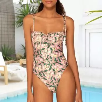 2 шт./комплект женский купальник слитный с цветочным принтом пляжный чехол юбка-халат комплект для пляжного отдыха вечеринка S розовый