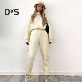 2 шт./комплект женский топ брюки комплект воротник стойка длинный рукав эластичные манжеты толстовка завязка шнурок эластичные брюки с высокой талией до щиколотки спортивные фитнес S вино красного