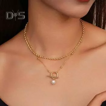 2 шт./комплект, женское ожерелье, цепочка из змеиной кости, ажурная двухслойная, женская, для свиданий, повседневной одежды, банкета, работы, вечеринки, украшения для шеи, праздничный подарок C