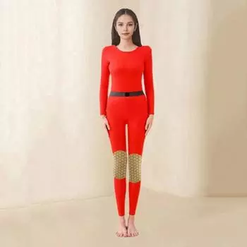 2 шт./комплект женское зимнее термобелье с круглым вырезом и длинным рукавом теплое толстое плюшевое L чёрный