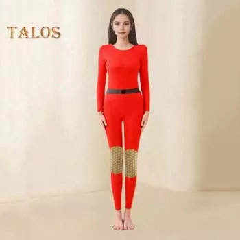 2 шт./комплект, женское зимнее термобелье с круглым вырезом и длинным рукавом, теплое, толстое, плюшевое, с защитой колена, сохраняющее тепло, эластичное, женская пижама, спортивный комплект M зелёный