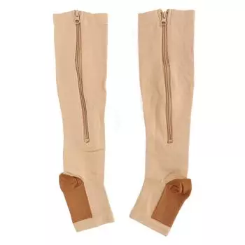 2 шт. компрессионные носки на молнии, высокоэластичные, дышащие, с открытым носком, компрессионные чулки для голени XXL