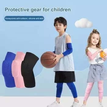 2 шт., компрессионные рукава, наколенники, высокоэластичные, мягкие, дышащие, ударопрочные наколенники, спортивное защитное снаряжение для детей L чёрный