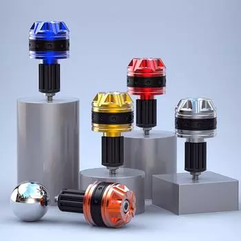 2 шт., концы руля мотоцикла, ручки, металлический руль с ЧПУ, противовес, заглушка, слайдер, ручки для мотоцикла, аксессуары для мотоцикла золотой