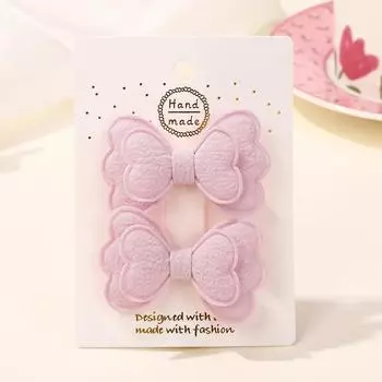 2 шт. Конфетного цвета заколка для волос Se Двухслойный бант Милая заколка для челки Хлопок Безопасная Детская для девочек Аксессуары для волос