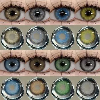 2 шт. контактные линзы натурального цвета для глаз, серые цветные линзы, глаза, красивый зрачок, ежегодный макияж, контактные линзы для зеленых глаз