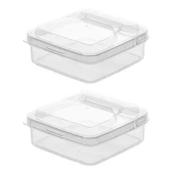 2 шт. Контейнер для хранения ломтиков сыра многоцелевой штабелируемый портативный герметичный большой емкости