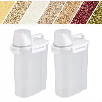 2 шт. Контейнеры, контейнер для хранения хлопьев, кухонные контейнеры для риса 2.5L