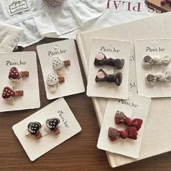 2 шт. корейская модная заколка для волос для младенцев и девочек, милая заколка-бантик в виде гриба для малышей, милые детские головные уборы, аксессуары для волос