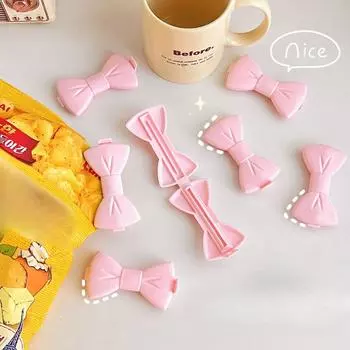 2 шт. корейский INS милый розовый бант зажим для упаковки девочек картофельные чипсы хлопья сумка для закусок влагостойкий зажим кухонные принадлежности органайзер