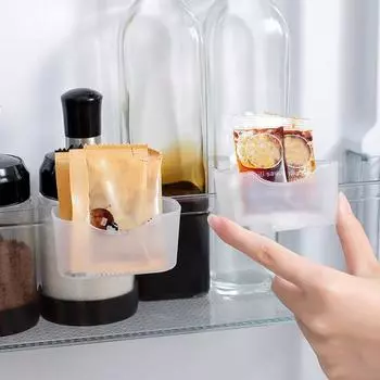 2 шт., коробка для хранения приправ, влагостойкая многофункциональная вешалка для хранения с защелкой для холодильника 1