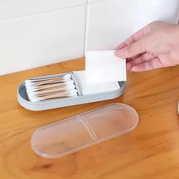 2 шт. коробка для хранения тампонов портативный ватный диск чехол для хранения прозрачный косметический органайзер для путешествий домой A